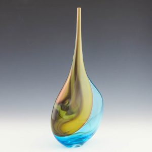 A Tall Horizon Blue Studio Glass Sculpture By Phil Atrill 2021
