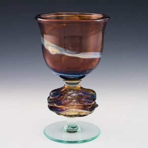 Rare Mdina Glass Chalice Signed by Michael Harris c1970