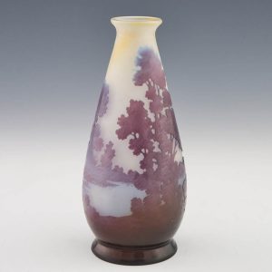 A Galle Lakeside View Three Colour Cameo Vase c1920
