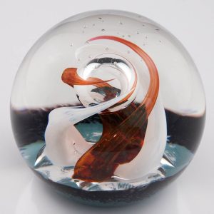 A Selkirk Glass Peter Holmes Limited Edition Embrace Paperweight 1979