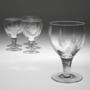 Set of Six Stuart Crystal"Woodchester" Pattern Wine Glasses