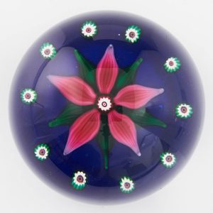 A Selkirk Glass Flower Paperweight By Peter Holmes 1980