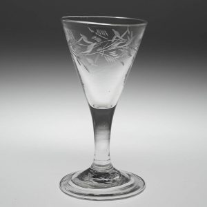 18th Century Engraved Gin Glass c1750