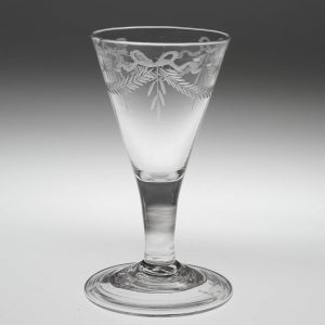 An Engraved Georgian Gin Glass c1750