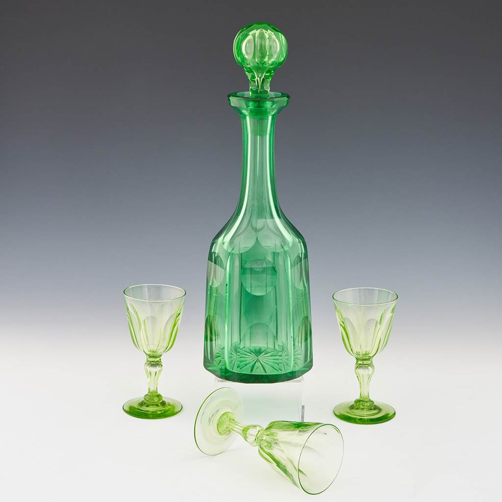 Iridium Glass Decanter & 3 Glasses