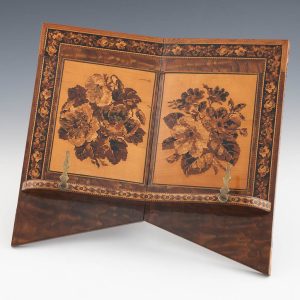 Tunbridge Ware - A Book Rest Featuring Two Different Floral Mosaics - c1850