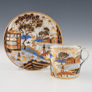 New Hall Pattern 1163 Coffee Can and Saucer c1820