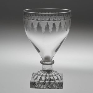 A Fine Engraved 18th Century Rummer With Lemon Squeezer Foot c1775