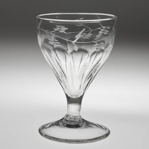 An Engraved Petal Moulded 18th Century Glass Rummer c1780