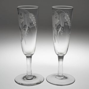 A Pair Of Elegant Victorian Ale Glasses c1880