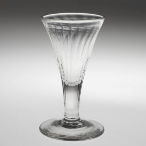 Rare Georgian Rib Moulded Gin Glass c1770