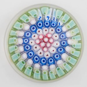 A John Walsh Walsh Millefiori '1848' Paperweight c1930