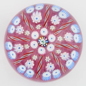 A John Deacons Radial Twist Millefiori Paperweight c2000