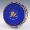 A Cobalt Blue/Gold Glass Powder Pot with Lid