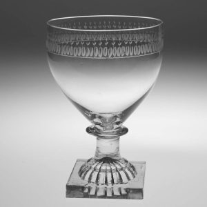 A Fine Engraved Georgian Glass Rummer With Lemon Squeezer Foot c1800