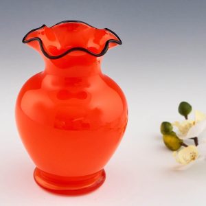 Franz Welz Orange Tango Glass Vase c1935