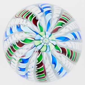 John Deacons Paperweight Crown Millefiori Latticino 2004