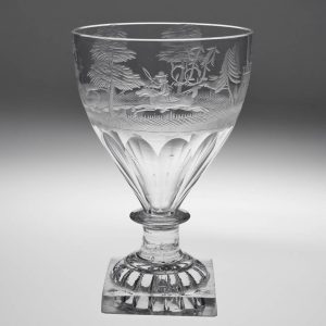 Fine Engraved Lemon Squeezer Foot Rummer c1800