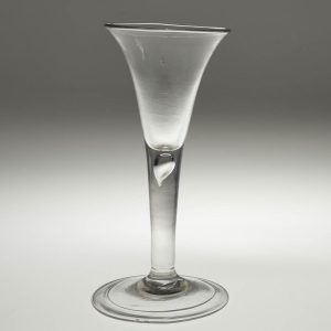 Plain Stem Georgian Wine Glass with Folded Foot c1745