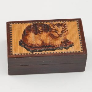 Tunbridge Ware Box With A Cat c1860