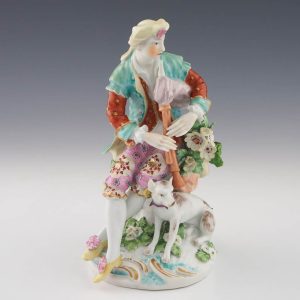 Derby Porcelain Patch Mark Figure of a Piper c1760-70