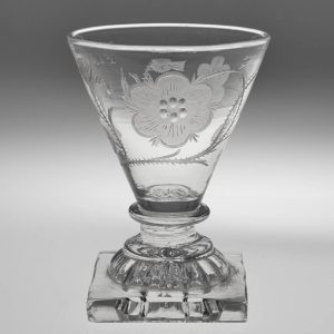 Jacobite Engraved Lemon Squeezer Foot Drinking Glass c1935