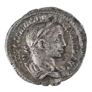 Severus Alexander Silver Denarius Virtus, AD 225