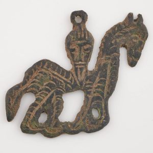 Viking Age Bronze Decorated Horse and Rider Pendant, 9th -11th Century