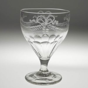 An Engraved Petal Moulded 18th Century Glass Rummer c1780