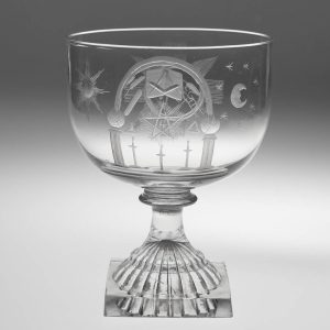 An Early Masonic Engraved Glass Rummer c1800