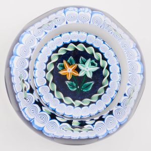 John Deacons Lampwork Torsade Facet Cut Paperweight 2006