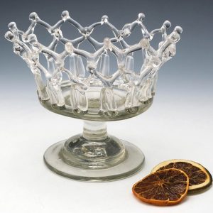 Very Rare English Lead Glass Traforato Basket c1800