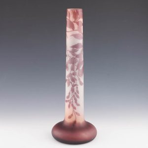 Tall Galle Glass Magnolia Cameo Vase c1910