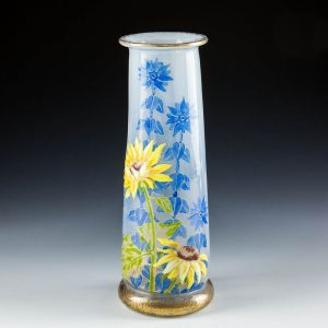 Crystallerie De Pantin  Enamelled And Optically Moulded Vase Henri Berge c1900