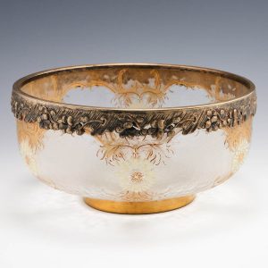 Daum Glass Bowl Gilt Metal Mounts By Victor Saglier c1900