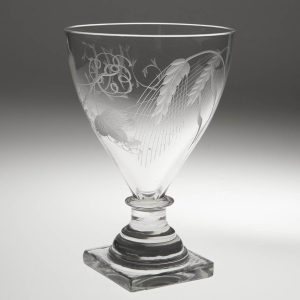 18th Century Rummer Engraved With Clay Smoking Pipes c1825