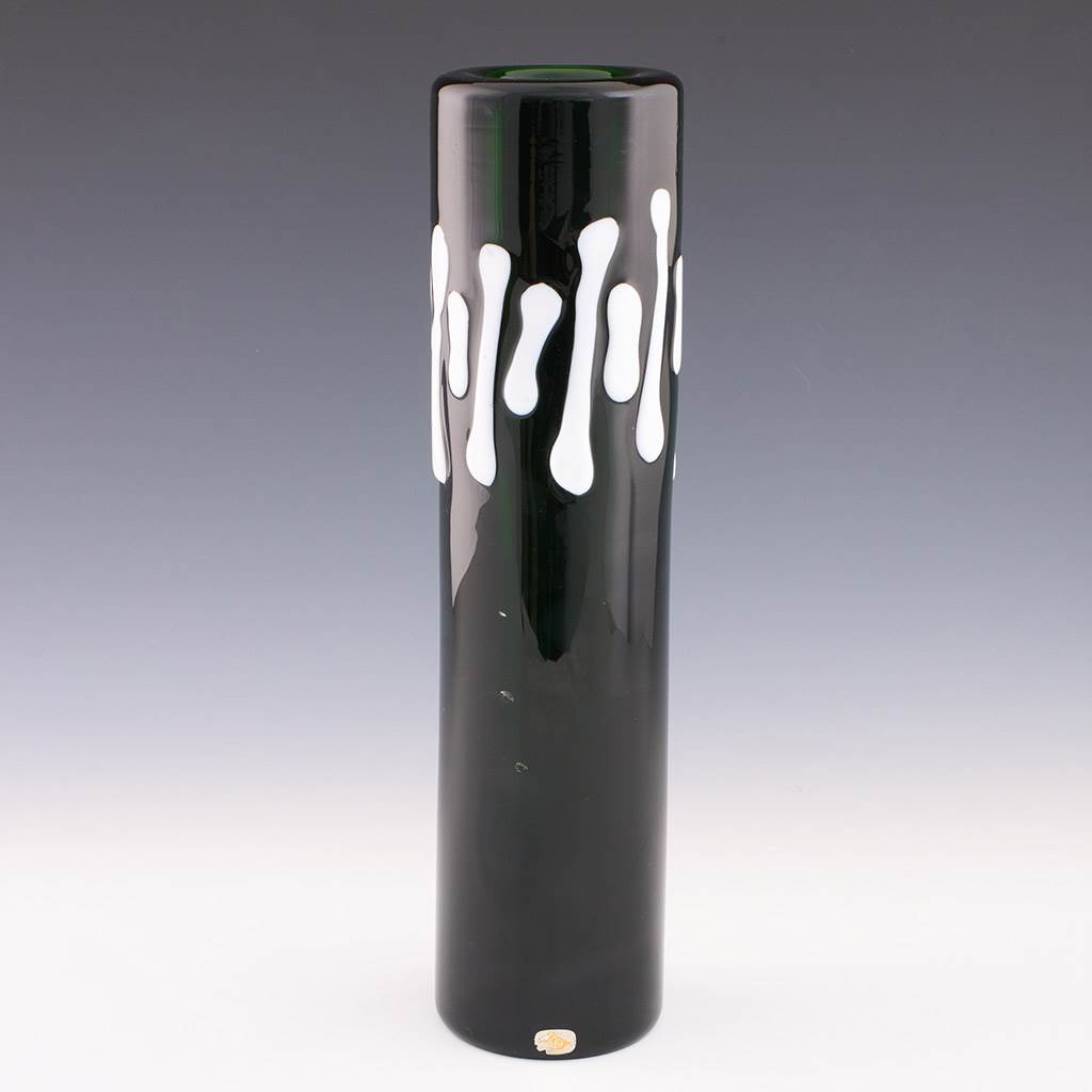 Skrdlovice Jaroslav Svoboda Green Cylinder Vase