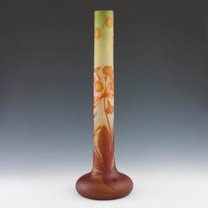 Emile Galle Floral Cameo Glass Vase c1910