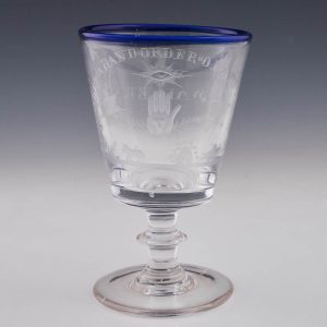 Manchester Unity of Independent Order of Oddfellows Blue Rim Rummer c1825