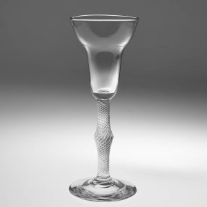 Georgian Wine Glass Pan Topped Air Twist Stem c1750