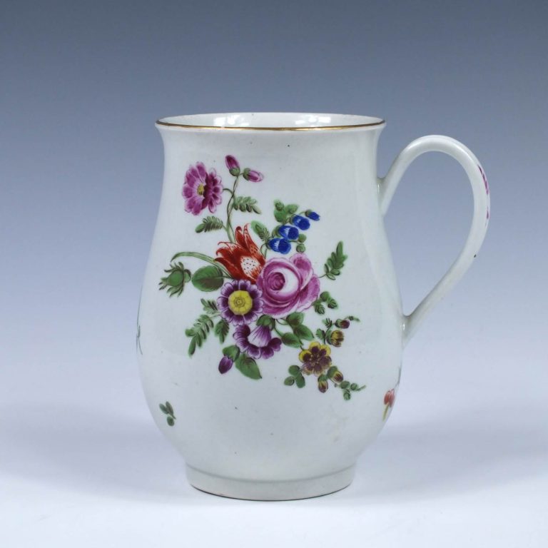 Worcester Porcelain Bell Shape Floral Pattern Mug