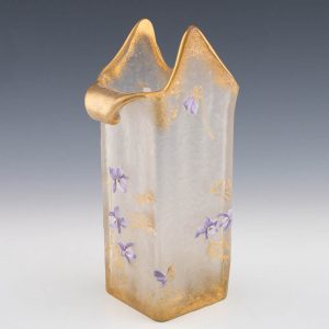 Mont Joye Enamelled And Gilded Vase c1900