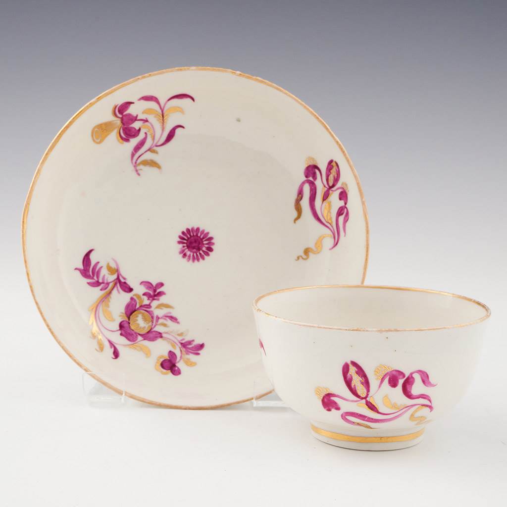 Worcester Porcelain Tea Bowl and Saucer c1775