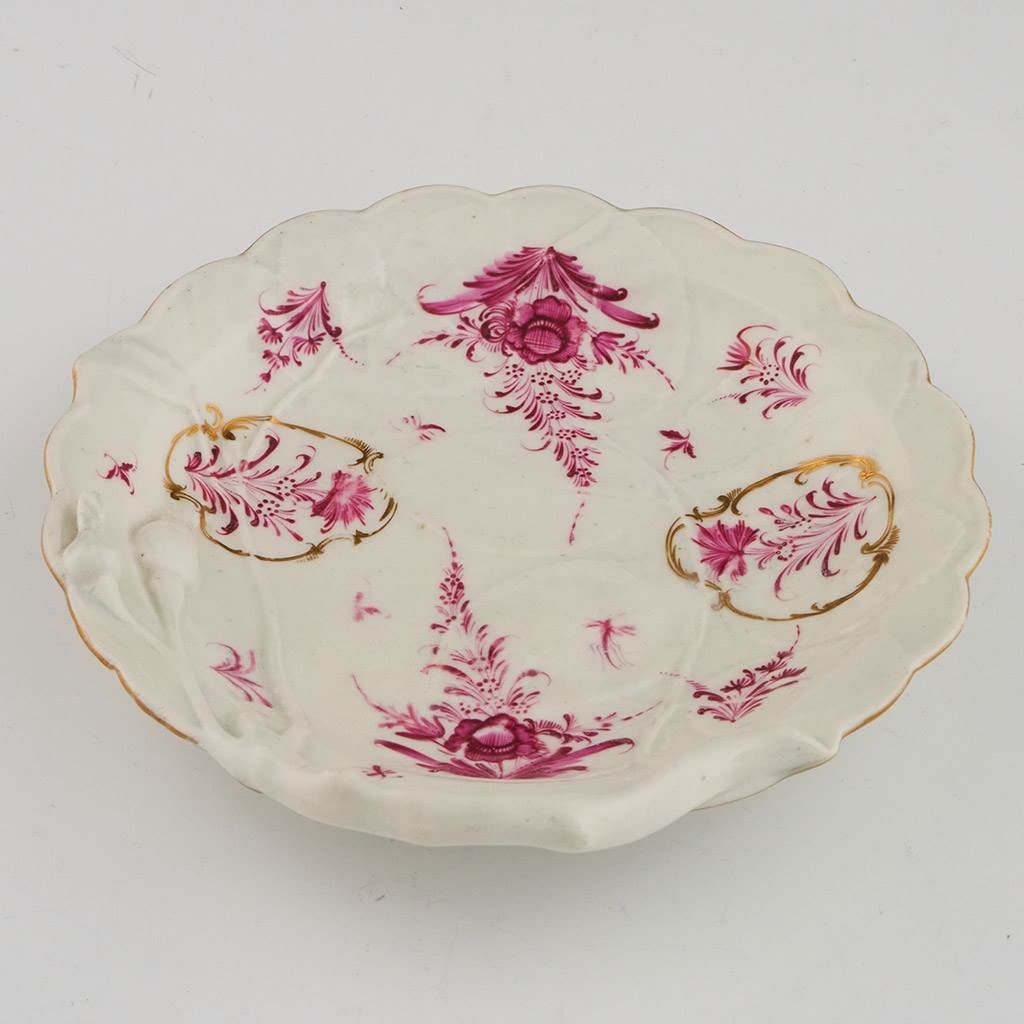 First Period Worcester Blind Earl Moulded Sweetmeat Dish c1770