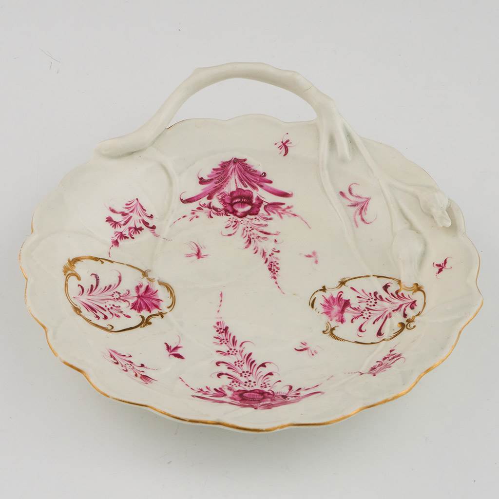 First Period Worcester Blind Earl Moulded Sweetmeat Dish c1770