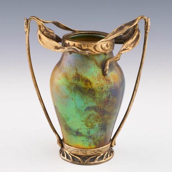 Cruche En Poterie Irisé Zsolnay Eosin - Vase Vert Irisé - Pièce Décorative