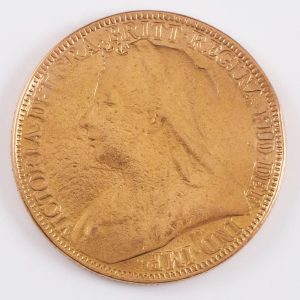 Victoria Gold Double Sovereign, Old Veiled Head, St. George & the Dragon Type, 1893