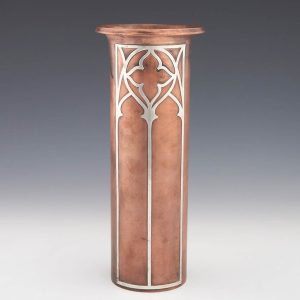Otto Heintz Sterling Silver Overlay On Bronze Vase c1920