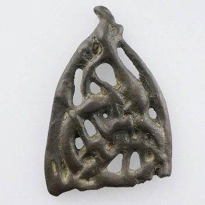 Anglo-Scandinavian Bronze Urnes Style Stirrup Mount, Type 10B 11th Century