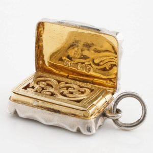 A Miniature Sterling Silver Vinaigrette Birmingham 1892